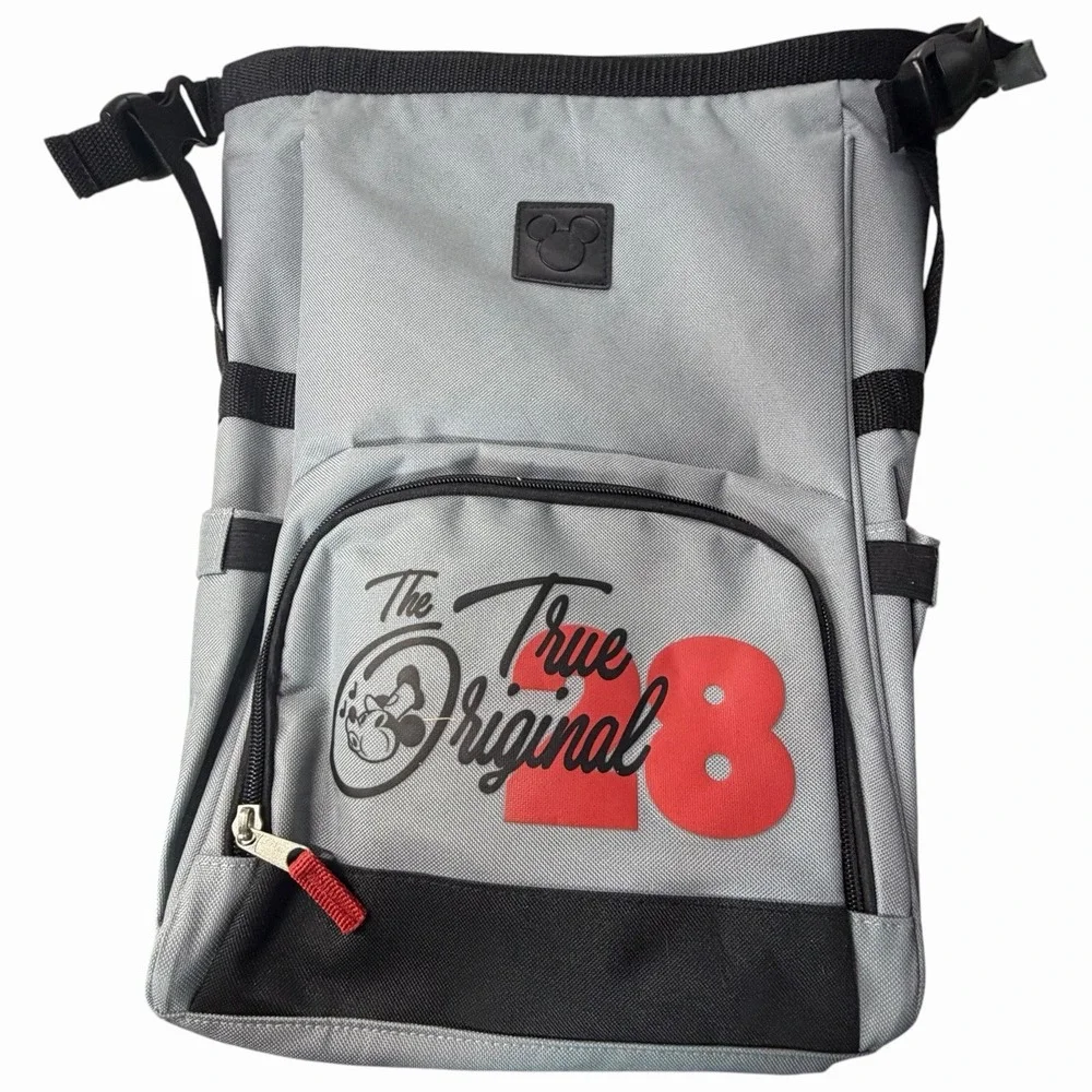 Disney Mickey Mouse True Original 28 Gray Roll Top Backpack Park‎ Bag